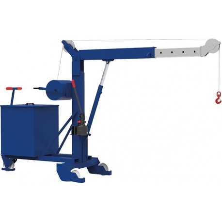 Macara de atelier, troliu manual autoportant, capacitate de incarcare 1000kg RAL 5002