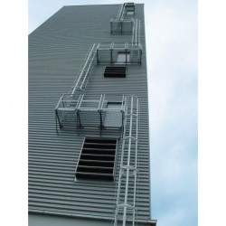 Steigleiter DIN18799-1 einzugig Alu eloxiert Steighohe bis 4,76 m Leiterlange kpl. 5,96 m