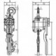 Palan cu parghie din aluminiu PAH 800 800 kg, cursa 1,5 m, 1-s