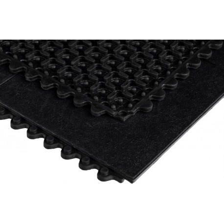 Covoras de lucru YOGA SOLID Oil negru L90xD90 cm