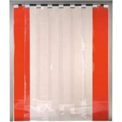 Streifenvorhang Typ3/60 transparent Lamelle B300xS3 mm H bis 2000 mm Bef.-Art U
