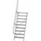 Alu-Treppe 60 Grad 4 Stufen B 600 mm lichte Hohe 970 mm Ausladung 811 mm