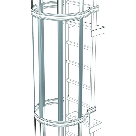 Ruckenschutzstrebe Lange 1400 mm Aluminium eloxiert