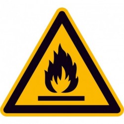 Warnschild Folie SL 100 mm Warnung vor feuergefahrlichen Stoffen