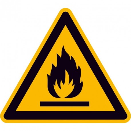 Warnschild Folie SL 100 mm Warnung vor feuergefahrlichen Stoffen