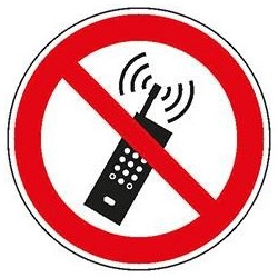 Semn de interzicere folie D200 mm telefoane mobile interzise