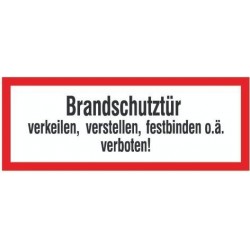 Brandschutzschild Folie B297xH105 mm Brandschutztur verkeilen langnachleuchtend