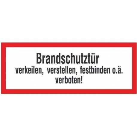 Brandschutzschild Folie B297xH105 mm Brandschutztur verkeilen langnachleuchtend