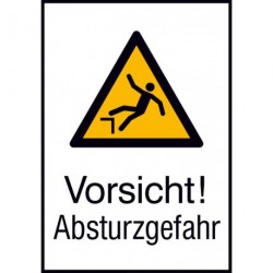 Warnschild Aluminium B262xH371 mm Vorsicht Absturzgefahr