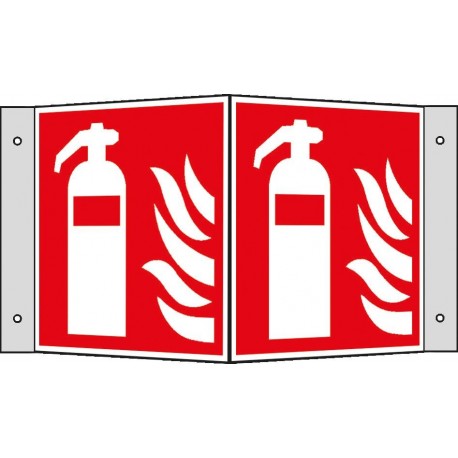 Brandschutzschild Alu B150xH150 mm Winkel Feuerloscher langnachleuchtend