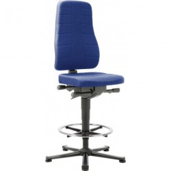 Bimos Arbeitsstuhl 9641-6802 All-In-One 3 Sitzhohe 570-830 mm mit Gleiter, Stoff blau