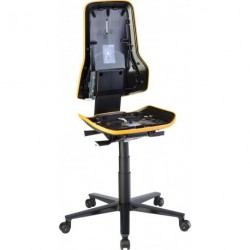 Bimos Arbeitsstuhl ESD Neon 2, orange Sitzhohe 450-620 mm mit Rollen, ohne Polster