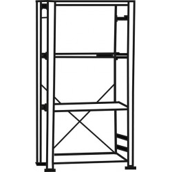 Steckregal Meta-COMPACT B750xT600xH1850 mm Grundfeld 5 Boden RAL7035126 Ordner je Regalfeld