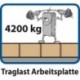 Anke Schwerlastwerkbank B1500xT800xH900mm RAL7035/5012 BMP: 100 mm 4 Schubladen