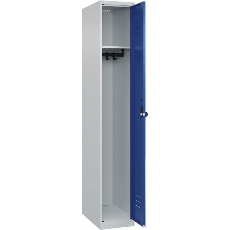 Garderobenschrank CLASSICB300xT500xH1850 mm RAL 7035/5010, 1 Abteil bodenstehend