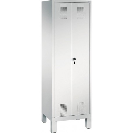 Wasche-Garderobenschrank B610xT500xH1850 mm 2 Abteile,RAL7035