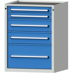 Anke Schubladenschrank B760xT700xH980mm RAL 7035/5012 5 Schubladen