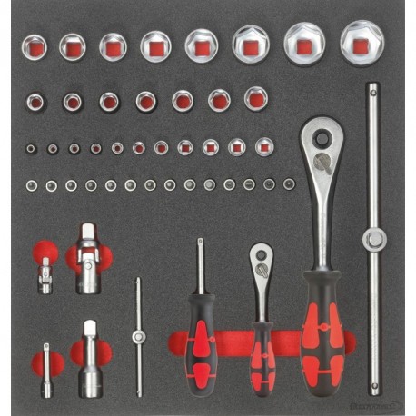 Werkzeugmodul 2/3 Steckschlussel 1/4" und 1/2" FORMAT