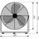 Dimensiunea ventilatorului de podea L cos D 440 mm volum de aer 5685 m3 h