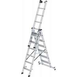 Alu-Mehrzweckleiter 3x6 Stufen Leiterlange 1,96m eingef.Arbeitshohe bis 5,20 m