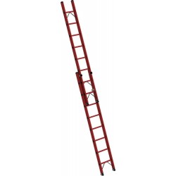 GFK-Schiebeleiter 2x8 Sprossen Leiterlange 2,50m eingef.Arbeitshohe bis 5,20 m