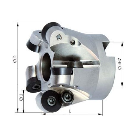 Aufsteckfräser m. IK. D 52 x 22mm Z 5 f. RD..