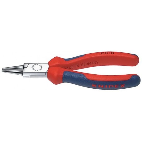 Rundzange verchromt 140mm Griffe m.PVC Knipex