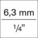 Steckgriff 4kt. 1/4 Z. 145mm 2K-Griff FORMAT