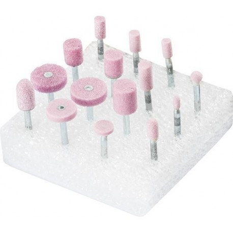 Set pietre de slefuit din corindon nobil roz, granulatie fina, Ø cozii 3 mm, PFERD