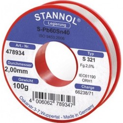 Lötdraht D. 2 mm Nr.478934 100g Stannol