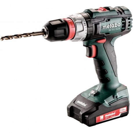 Akku-Bohrschrauber BS 18 L Quick Metabo 2x2,0 Ah + SC 60 Plus Koffer