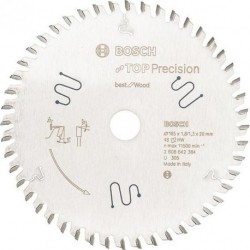 Disc fierastrau circular HM - Top Precision best for Wood W 165x1,8x20mm Z48 W Bosch