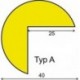 Eckschutzprofil Typ A, L 1000 mm gelb/schwarz selbstklebend