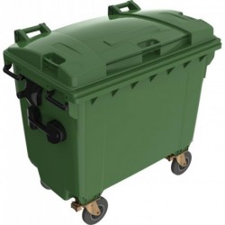 Recipient de gunoi 660 l plastic Capac plat verde
