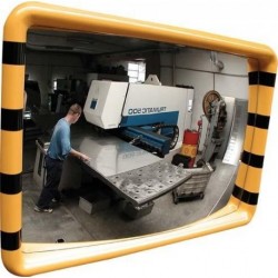 Oglinda industriala L500xH300 mm galben/negru pentru uz interior