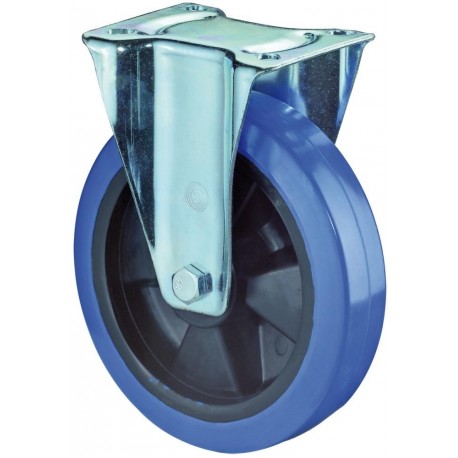 Bockrolle 100mm L410 Platte,Elastik blau,RL L410.B61.101