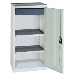 Beistellschrank B500xT500xH1000 mm RAL7035 1 Schublade, 2 Wannen