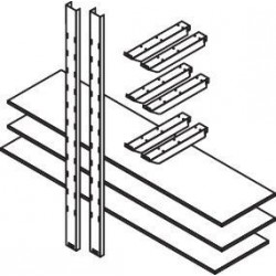 Raft de depozitare pentru MC, rafturi din lemn 2000 mm3 2000 x 500 mm