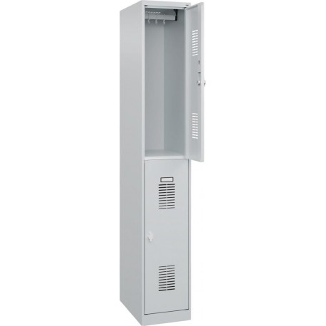 Garderobenschrank BASIC B300xT500xH1850 mm RAL 7035/7035, 1x2Abteile