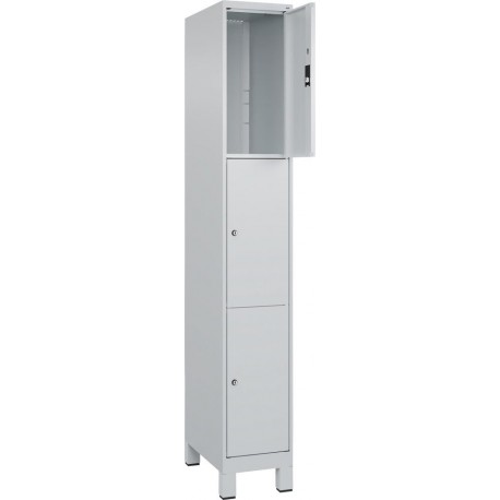 Facherschrank CLASSIC B300xT500xH1950 mm RAL 7035/7035, 1x3 Fachermit 100 mm hohen Fusen