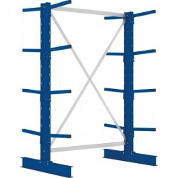 Kragarmregal L Grundfeld B1330xT2x400xH2000 mm doppelseitig RAL 5010 2x4 Arme Traglast 220kg