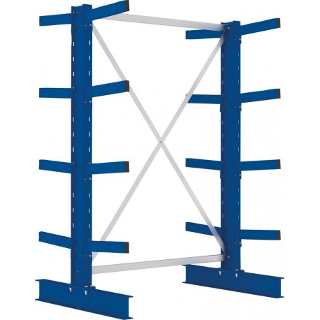 Kragarmregal M Grundfeld B1300xT2x400xH2000 mm doppelseitig RAL 5010 2x4 Arme Traglast 535kg