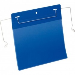 Geanta pentru documente L210xH148 mm A5 albastru peisaj cu umeras de sarma pachet de 50