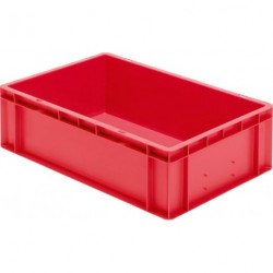 Cutie de stivuire transport L600xP400xH175 mm rosie, inchisa fara orificiu pentru maner