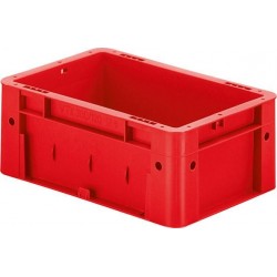 Cutie de stivuire pentru transport L300xP200xH120 mm rosie, sarcina 600kg fara orificiu pentru maner