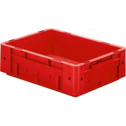 Cutie de stivuire pentru transport L400xP300xH120 mm rosie, sarcina 600kg fara orificiu pentru maner
