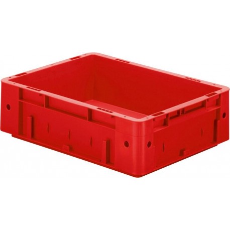 Cutie de stivuire pentru transport L400xP300xH120 mm rosie, sarcina 600kg fara orificiu pentru maner
