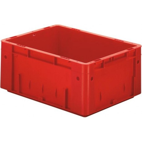 Cutie de stivuire pentru transport L400xP300xH175 mm rosie, sarcina 600kg fara orificiu pentru maner