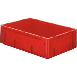 Cutie de transport pentru stivuire L600xP400xH175 mm rosie, sarcina 700kg fara orificiu pentru maner