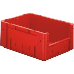 Cutie de depozitare deschisa rosie L300xP400xH175 mm sarcina 500kg, pachet de 4 fara orificiu pentru maner